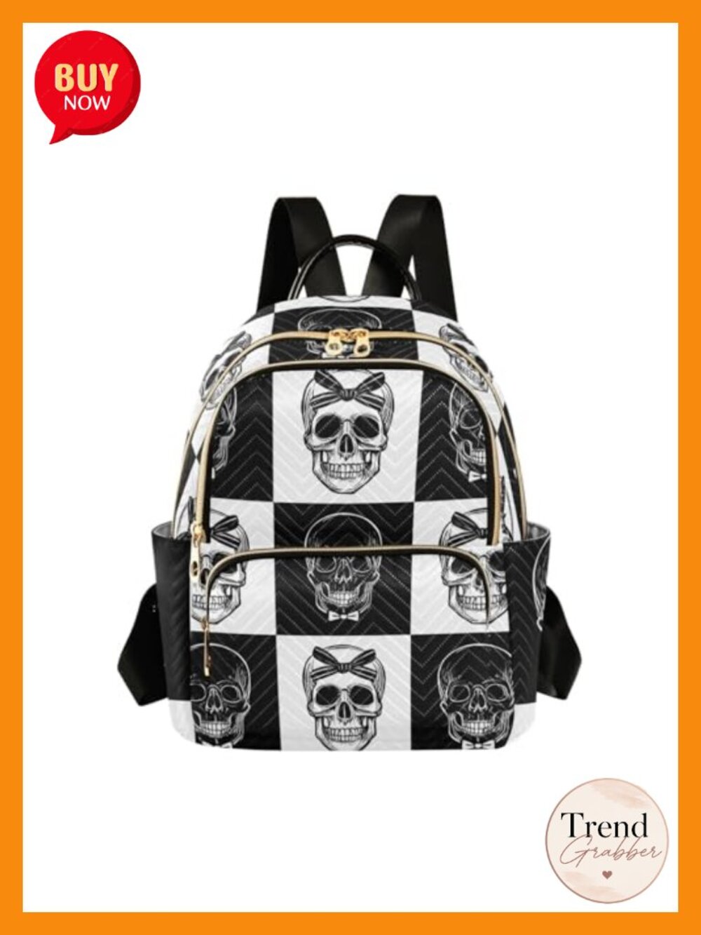Women's Anti-Theft Travel Backpack Purse - Fashion Gothic Skull Daypack with